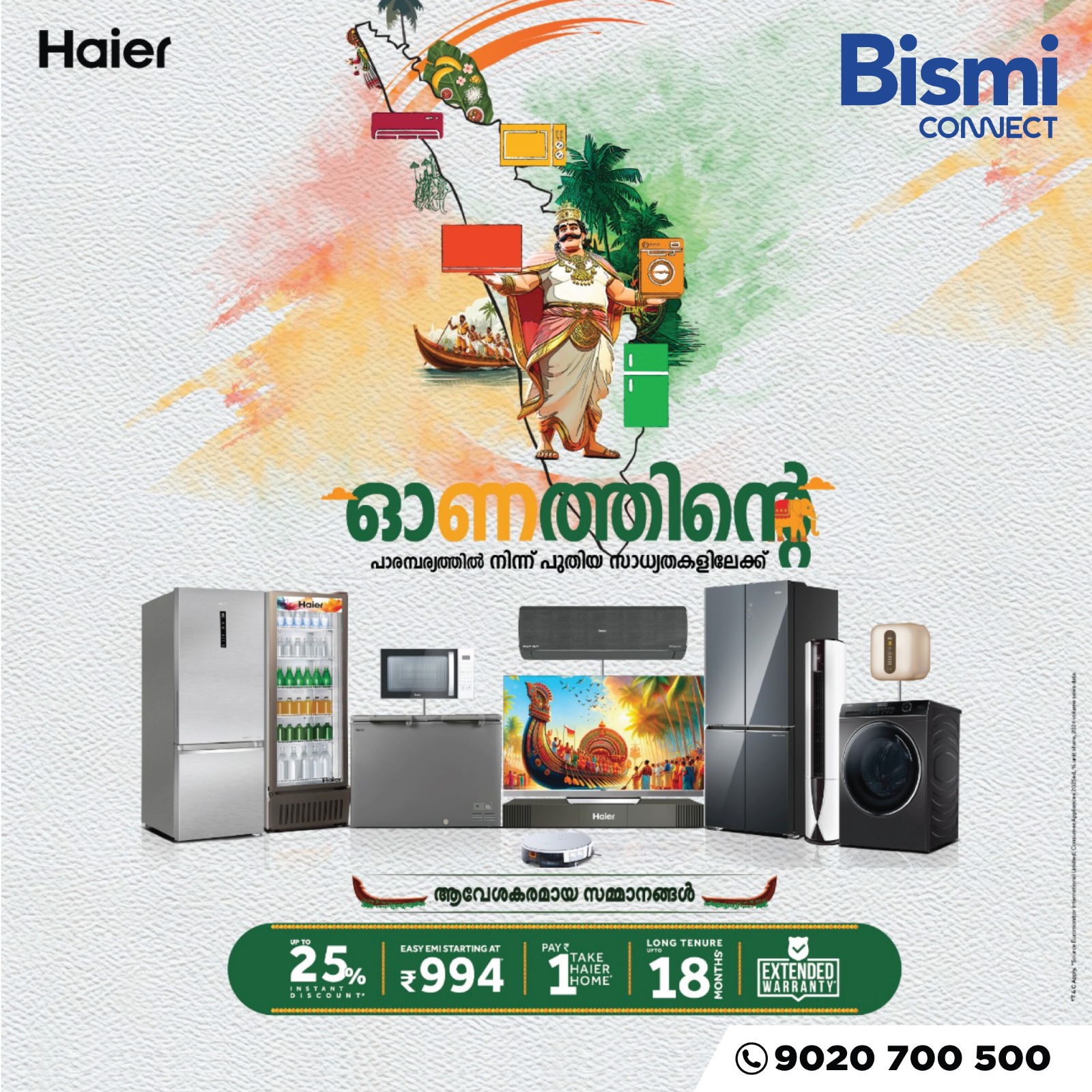Onam Special Haier Offers 2025 – Up to 25% Off | Bismi Connect.