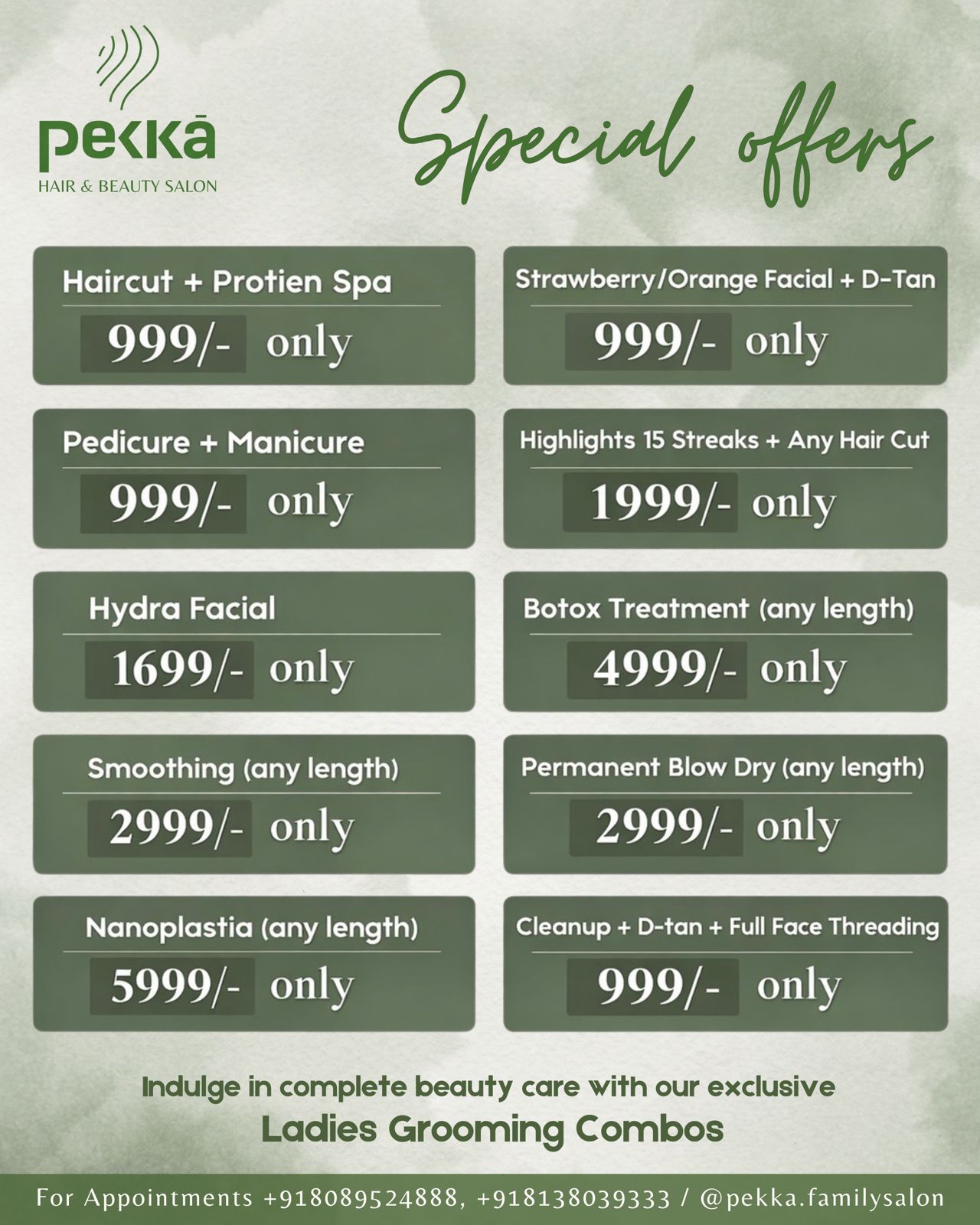 Special Beauty Offers at Pekka !